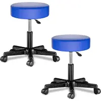 Casaria Rollhocker 2er Set Kunstleder Blau