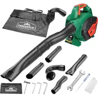 Gardebruk Laubsauger 4 in 1 Benzin Blasgeschwindigkeit 68m/s Fangsack 45L inkl Werkzeug Laubbläser Häcksler Gartensauger