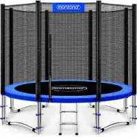 Monzana Trampolin Ø 305 cm SÜD GS zertifiziert Komplettset mit Sicherheitsnetz, Leiter, Randabdeckung & Zubehör - Kindertrampolin Gartentrampolin