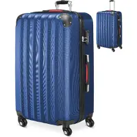 Monzana Koffer Handgepäck ABS Hard Case 4 Rollen Teleskopgriff Zahlenschloss Kantenschutz Reisekoffer Hartschalenkoffer Rollkoffer Trolley Blau XL