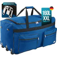 Monzana Reisetasche mit Rollen 160L 85x43x44cm blau