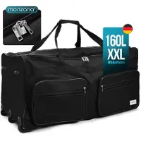 Monzana Reisetasche mit Rollen 160L 85x43x44cm schwarz