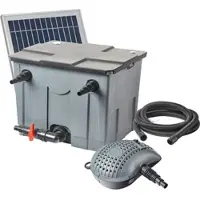 HEISSNER Solar Durchlauffilter Set 8m3 3000,/h inklusive 2x 20W Solar Modul