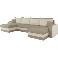 Mirjan 24 Ecksofa Kris U Lux, Stilvoll Eckcouch mit Bettkasten und Schlaffunktion, Schlafsofa (Farbe: Matana 17 + Polo 872)