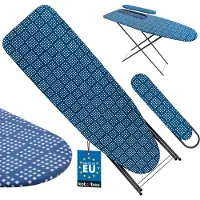 KOTARBAU Bügelbrett Bügeltisch Verstellbares Bügelbrett 118 x 36 cm mit Ärmelbrett Bügeleisenhalter Schutzhülle Blau