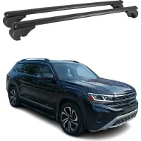 Omtec Dachträger für VW Atlas 2016-2025 Gepäckträger Grundträger Aluminium Schwarz 2x