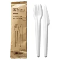 Monouso - Besteckset aus Kraftpapier Messer und Gabel (50 Stück)