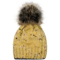 StyleBREAKER Bommelmütze "Bunt gemusterte Bommelmütze mit Glitzerfaden" 1 Stk.