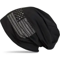 StyleBREAKER Beanie "Beanie mit USA Flagge aus Strass" 1 Stk.
