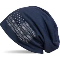 StyleBREAKER Beanie "Beanie mit USA Flagge aus Strass" 1 Stk.