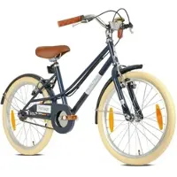 Prometheus BIKES Kinderfahrrad 20 Zoll ab 6 und 7 Jahre Retro Look mit Felgenbremse & Ständer Blau