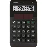 Rebell Tischrechner Eco 10 Solar 8-stellig schwarz Packung mit 20 Stück
