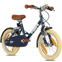 Prometheus BIKES Kinderfahrrad 12 Zoll ab 3 Jahre Retro Look mit Felgenbremse & Ständer Blau