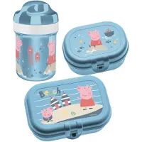 Koziol Lunchbox "PEPPA PIG WAVES TO GO", (Set, 3 tlg.), inkl. Trinkflasche, melaminfrei, CO² neutrale Produktion