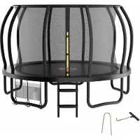 Zelsius Trampolin Schwarz Ø 366 cm für den Outdoor-Bereich, Trampolin Outdoor für maximal 150 kg
