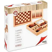Cayro Schach-dame-backgammon-intarsien-brettspiel Braun Kinder Braun One Size