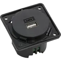 Berker USB Ladesteckdose 230 V, 2fach, 3A, A+C, Integro, anthrazit, USB A + USB C, Anthrazit, 230 V, 3 A, 1 Stück(e)