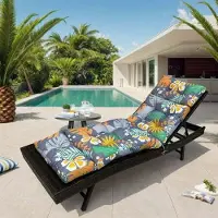 Topchances Loungekissen für den Außenbereich, Dickes Wasserdicht Stuhlkissen Ersatz für Terrassen-Chaiselongue, 180x50x10cm Chaiselongue-Kissen für Terrasse, Balkon, Sonnenliege,Bunt