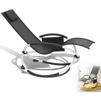 LZQ Ergonomische Relaxliege Gartenliege, Schaukelliege, wetterfest, stabil bis 150 kg, komfortabler Liegestuhl mit Kopfkissen