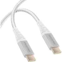 Swissten - Cabo Polyamid USB-C - USB-C 1,5 m (bílá)