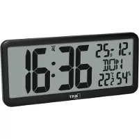 TFA-Dostmann TFA 60.4525 Funkwanduhr digital Temperatur Wanduhr Funkuhr Datum Wochentag DCF77 Innentemperatur Luftfeuchtigkeit : schwarz : ohne Batterien
