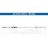 Ate 24.3728-1900.2 Kupplungsseil Seilzug für TOYOTA AYGO (PAB4, KGB4)