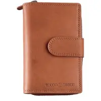 Green Burry GREENBURRY Leder Geldbörse Fiorentina RV Wallet RFID Tan braun