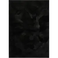 Benuta Basic - Kunstfell-Teppich Furry Schwarz 160x230 cm