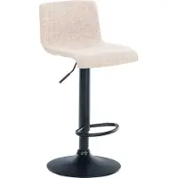 CLP Barhocker Hover mit Stoffbezug creme Material Gestell Metall matt schwarz