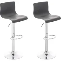 DELUKE 2er Set Barhocker PESAN - Kunststoff Grau 39x36x84 cm Silber | Barstuhl Höhenverstellbar Mit Lehne Drehbar Tresenhocker Tresenstuhl Kneipenhocker