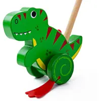 Dino Holz Schiebestab T-Rex Dinosaurier Spielzeug für Kleinkinder