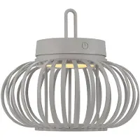 JUST LIGHT LED Pendel-/Tischleuchte, sandfarben, Touchdimmer, D 25 cm