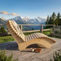 TUGA-Holztech Holzliege Wellenliege Waldsofa Relaxliege Gartenliege "Ruhe-Vroni" (Fichte) Breite 100cm Himmelsliege