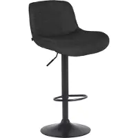 CLP Barhocker Solon Schwarz höhenverstellbar und drehbar mit Rückenlehne schwarz Material Stoff