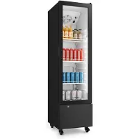 Klarstein GrandCooler Gewerbekühlschrank 180 L – Getränkekühler mit LED-Beleuchtung (weiß/blau), einstellbare Temperatur 0–10 °C, 3 Ablagen