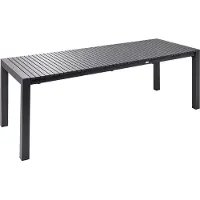 Beliani Ausziehbarer Gartentisch Dunkelgrau Aluminium Metall 160/220 x 90 cm Rechteckig mit Ausziehfunktion Moderner Stil Outdoor Gartenmöbel