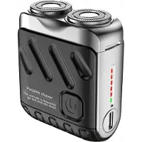 Zelurxx 2-in-1 Elektrischer Rasierer Herren, Mini Reise-Design, Magnetkopf, USB-C Schnellladung, wasserdicht, 9000 U/min, Barttrimmer, Schwarz