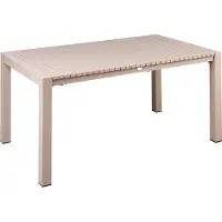 Beliani Ausziehbarer Gartentisch Sandbeige Aluminium Metall 160/220 x 90 cm Rechteckig mit Ausziehfunktion Moderner Stil Outdoor Gartenmöbel