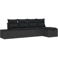vidaXL Sofa Set mit Kissen 6 pcs Poly-Rattan