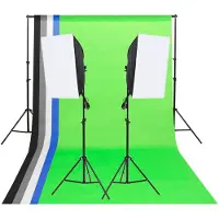 vidaXL Fotostudio-Beleuchtung-Set mit Hintergründen und Softboxen