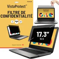 VistaProtect Blickschutzfilter Premium, VISTA173L, für 17,3 Zoll / 16:9 Laptops, mit Blaulichtfilter