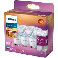 Philips 2,6W - GU10 - 2200-2700K - 230 lumen 3er-Set