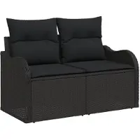 vidaXL Garten-Sofa-Set 9 stk. Schwarz Poly Rattan