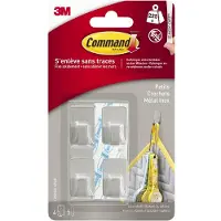 Command Edelstahl-Metallhaken Größe S, 17031SS-4ES, 4 Haken, 5 Strips | Packung (1 Stück)