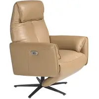 Angel Cerdá Drehsessel mit Relax-Mechanismus in sandfarbenem Leder 5086C