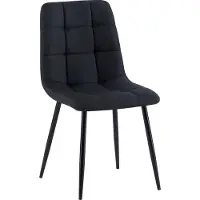 DELUKE Esszimmerstuhl FANOR - Stoff Schwarz 45x55x84 cm | Essstühle Esszimmerstühle Küchenstühle Wohnzimmerstühle