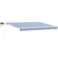 vidaXL Ausziehbare Markise Blau und Weiß 350 x 250 cm