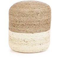 Bizzotto Pouf Jalaja aus Jute, rundes Design, skandinavischer Stil, Natur, gepolstert für Indoor