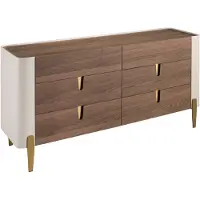 Angel Cerdá Kommode 7185 in Beige / Gold / Walnuss – (B)160 x (H)76 x (T)47 cm | Gr.: onesize
