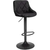 Happy Garden Barhocker aus schwarzem Samt ROBIN